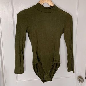 Olive green open back body suit